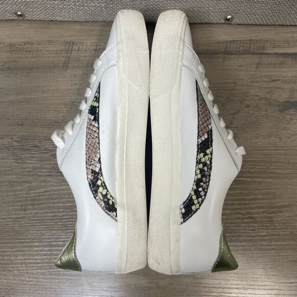 MADEWELL Sidewalk Low Top Sneakers Leather Snake Print Size 7.5 Minimalist White - Picture 6 of 8